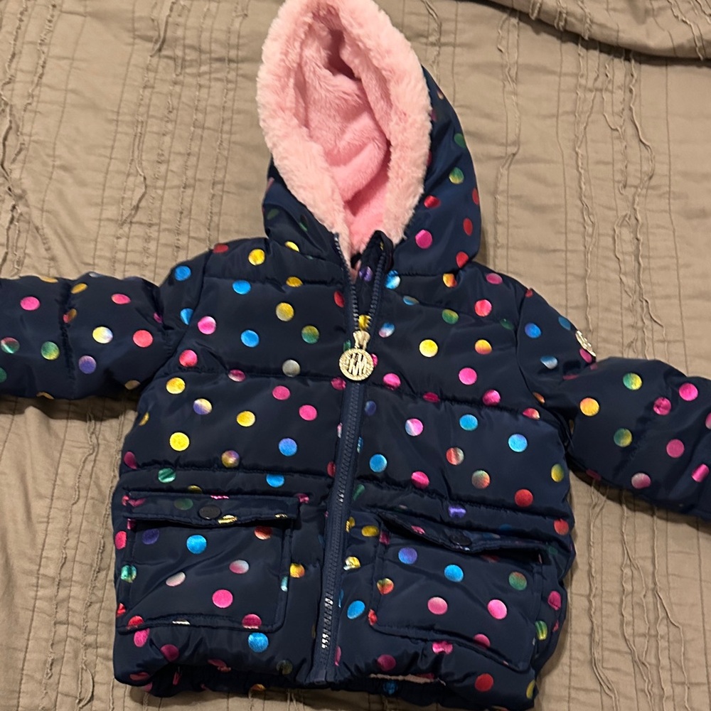 DKNY Navy Jacket with Colorful Dots